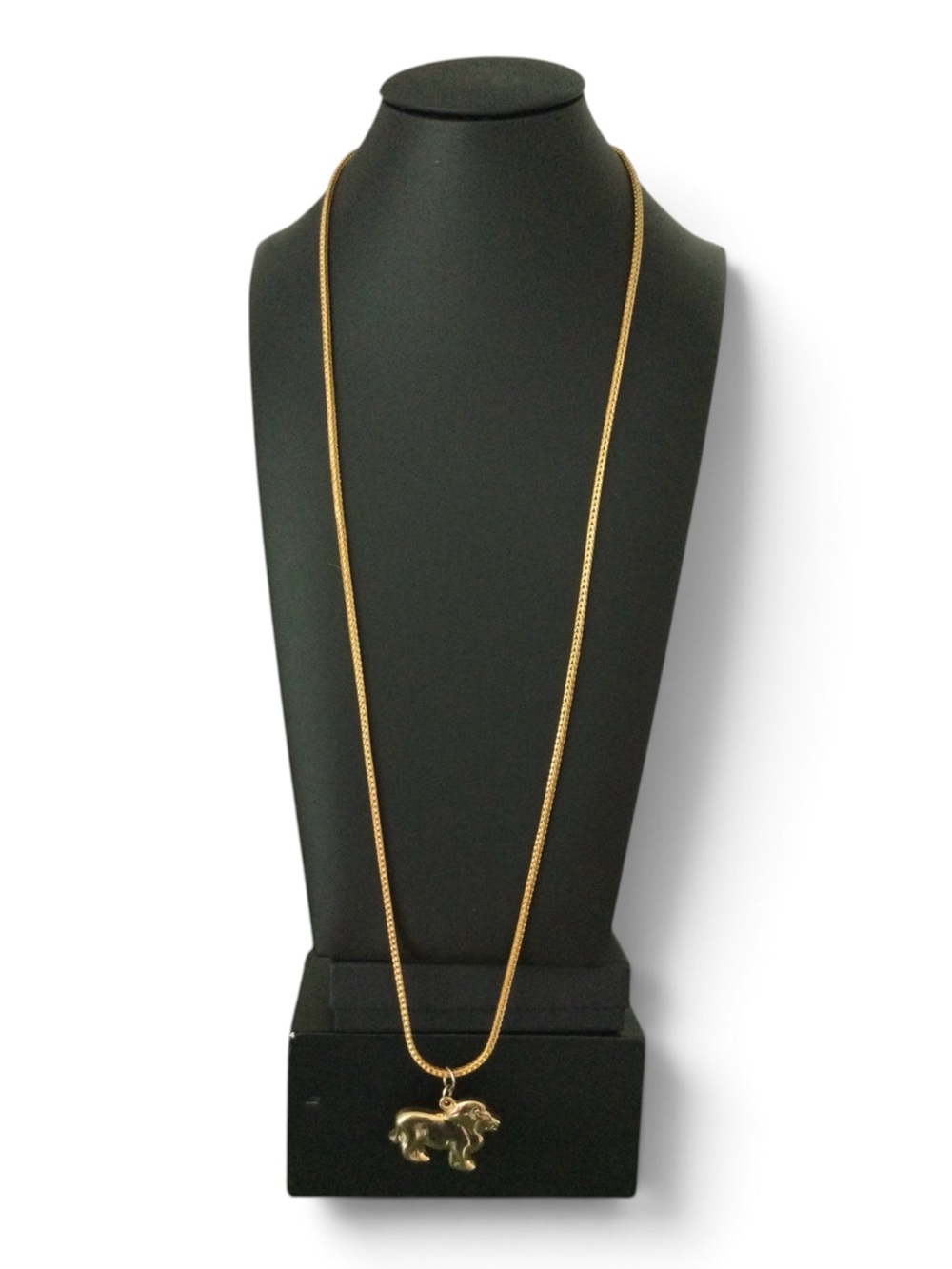 Vintage Stamped Napier Gold-Tone Lion Pendant Necklace - Picture 4 of 16